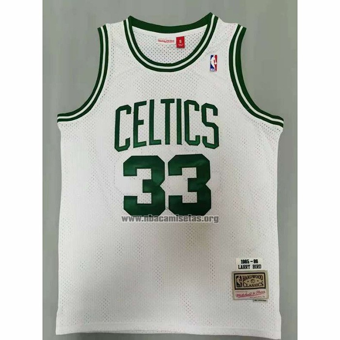 Camiseta Boston Celtics Larry Bird NO 33 Mitchell & Ness 1985-86 Blanco